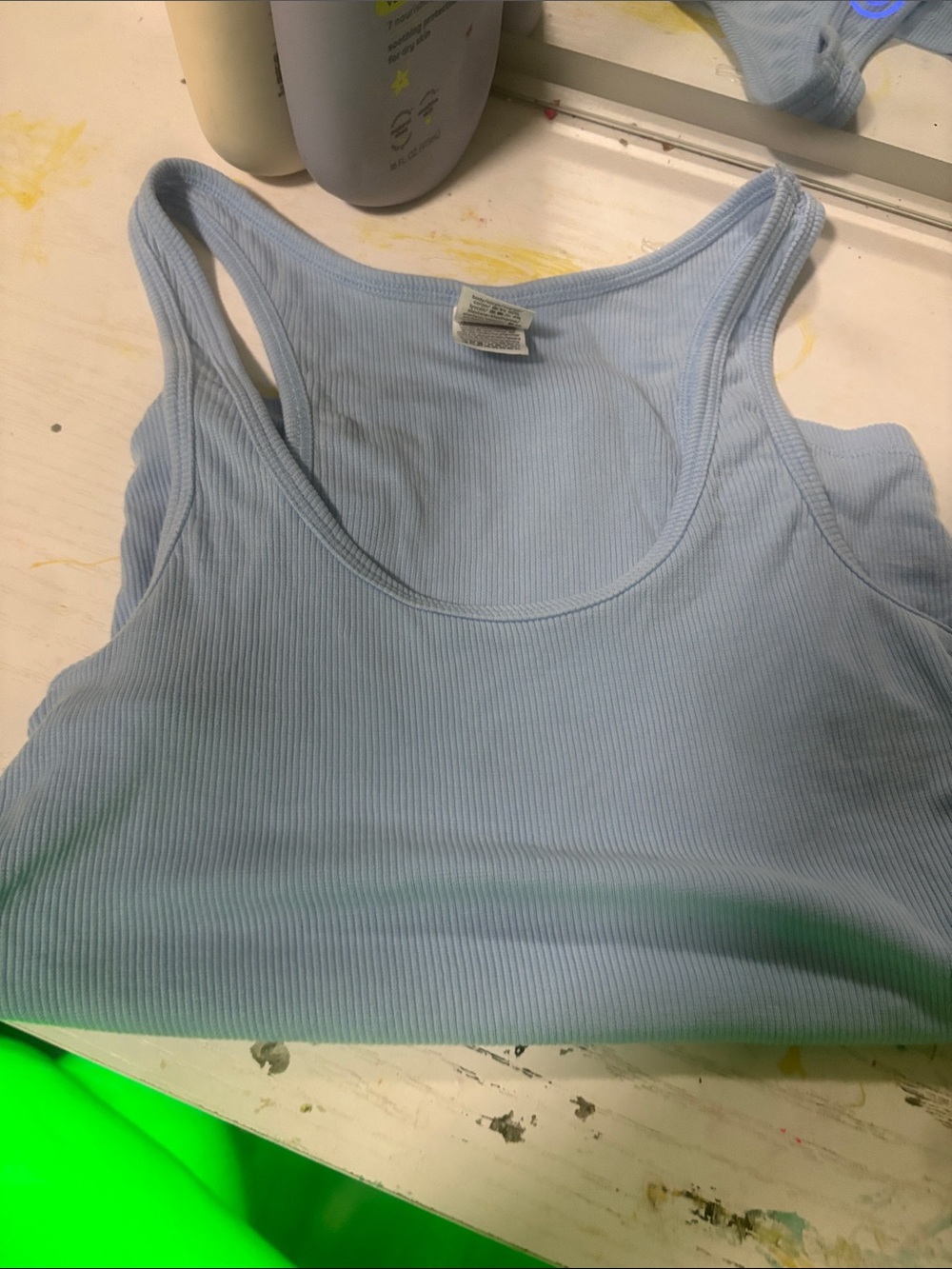 PINK Victoria's Secret Light Blue Ribbed Tank